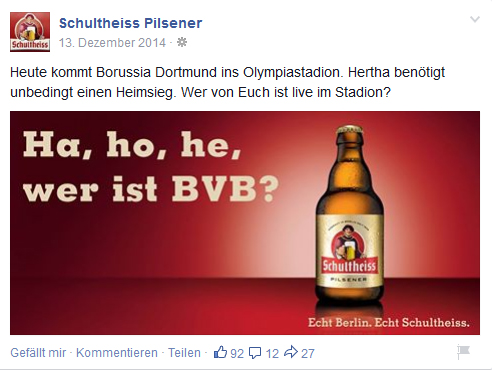 schultheiss posting facebook